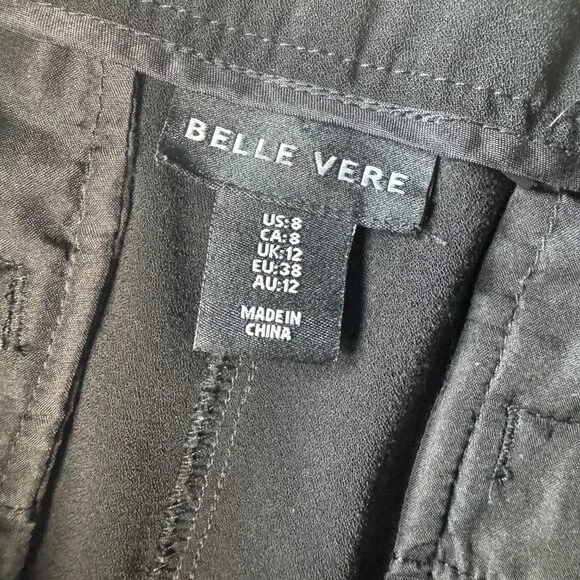 Belle Vere Black Dress Pants w/ White Side Stripe – Women’s Size 8 - Picture 5 of 7